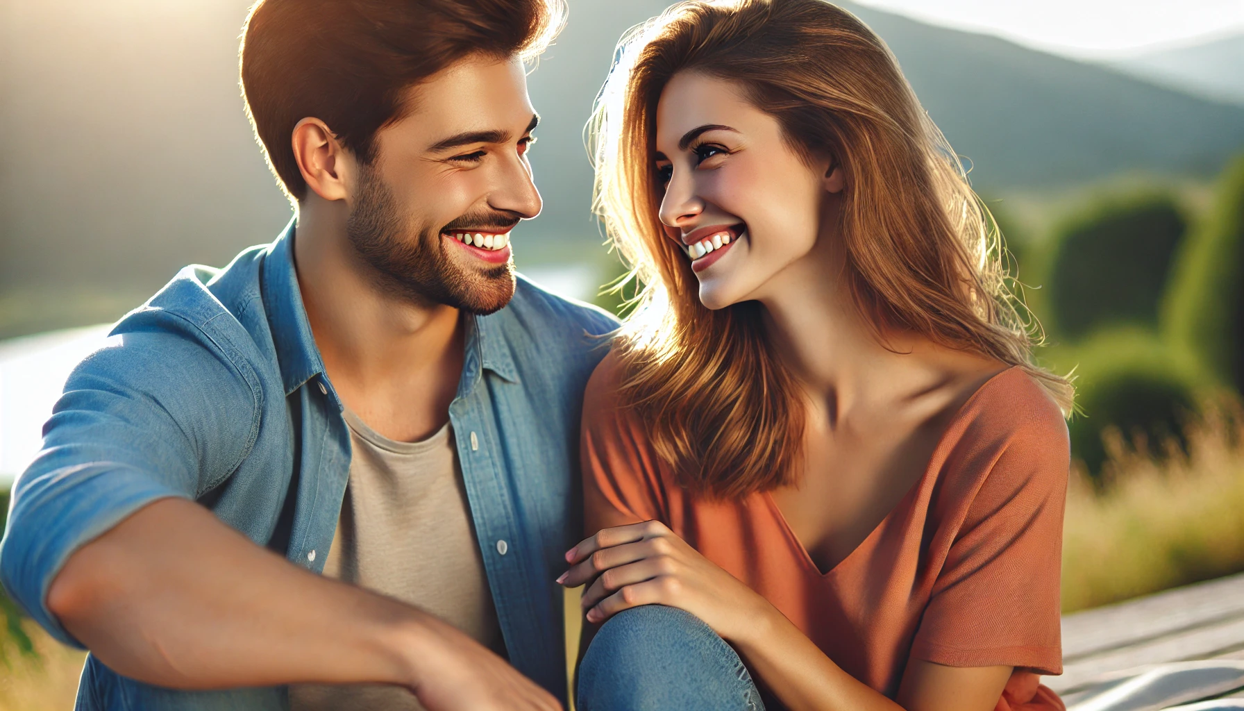 Casal feliz demonstrando confiança um no outro