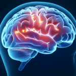 Cérebro humano iluminado durante a contação de histórias